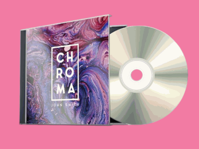 Wir digitalisieren Ihre CDs inkl. Song-Tracking Musik CD in einer bunten Hülle mit Titel Chroma als Musterbild