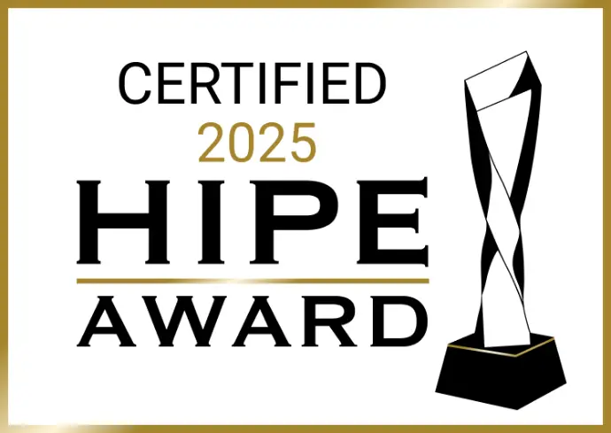 Logo des gewonnenen Dienstleistungsaward namens HIPE Award 2025